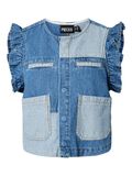 Product image thumbnail - PCFIE FLOUNCE PATCHWORK DENIM VEST, Medium Blue Denim | 6