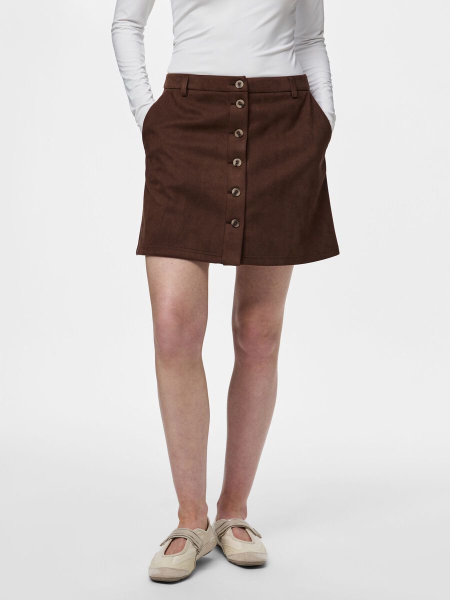 Product carousel image 1 PCRAKEL BRUSHED HW  MINI SKIRT, Chicory Coffee
