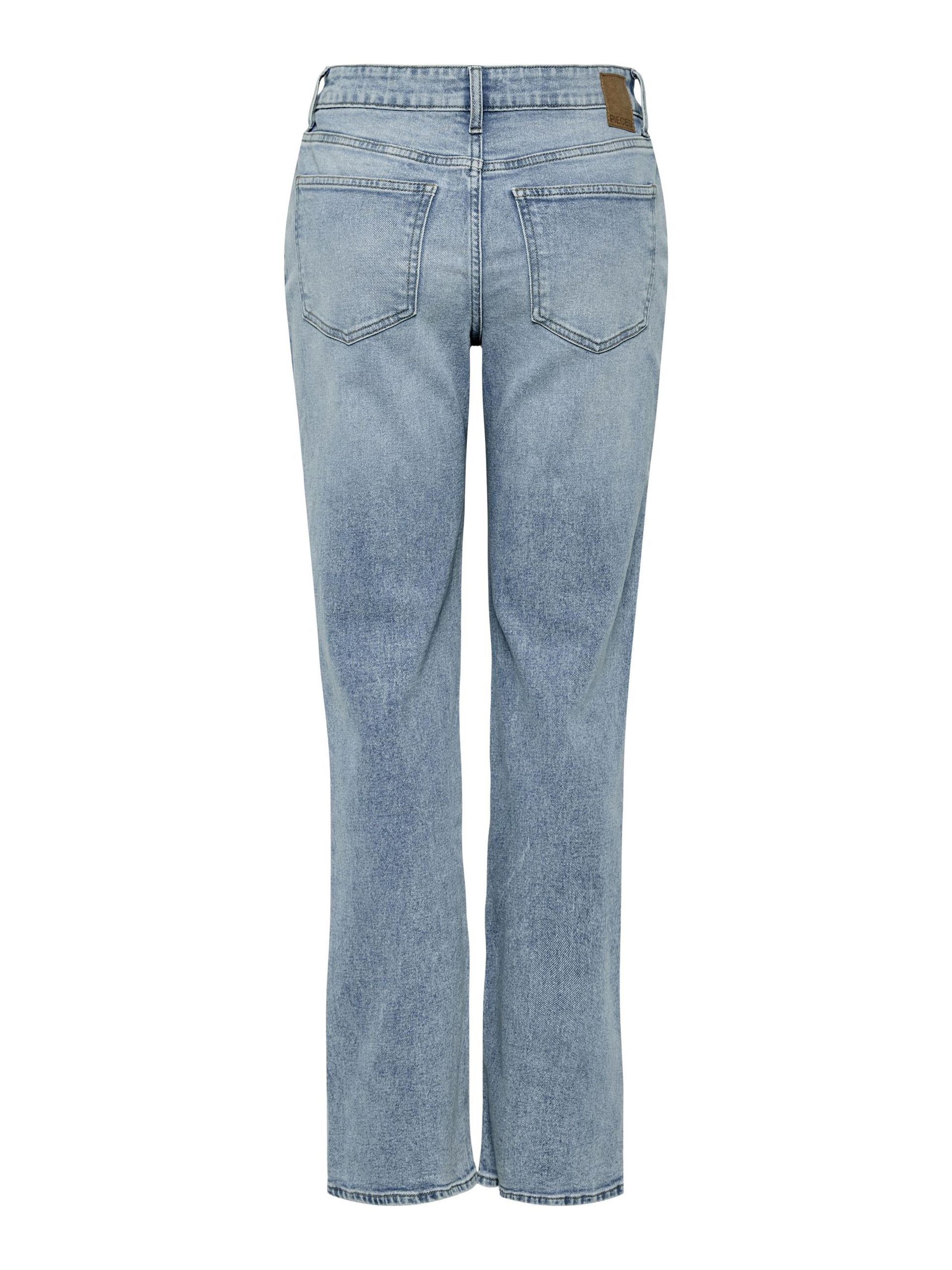 Carousel image - PCKELLY MW STRAIGHT FIT JEANS, Light Blue Denim | 7