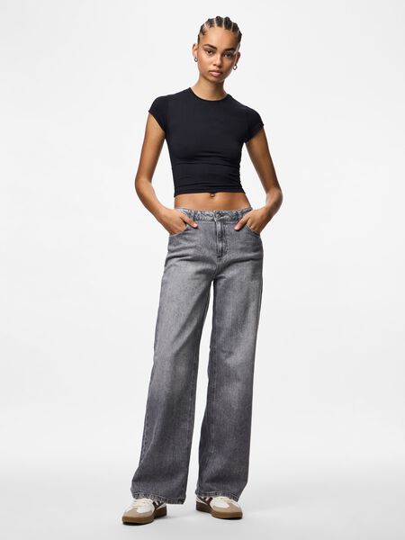 Pieces PCSILKE WIDE FIT JEANS, Medium Grey Denim, highres - 17159804_MediumGreyDenim_005.jpg