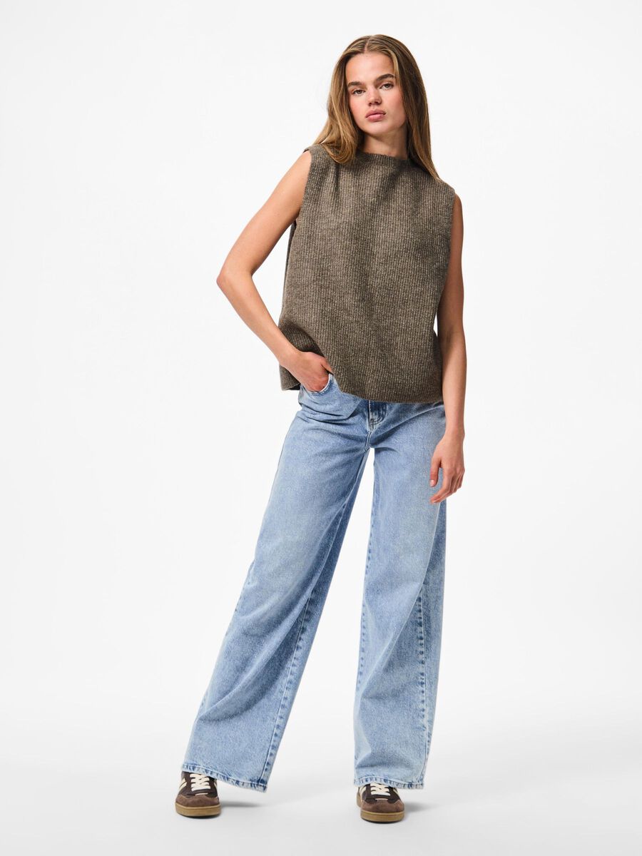 Carousel image - PCSILLY KNITTED VEST, Morel | 5