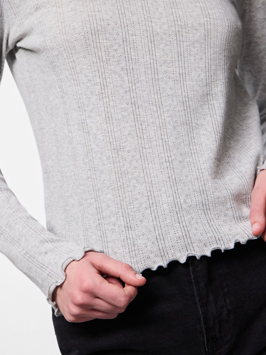 Carousel image - PCMARIE TOP &Agrave; MANCHES LONGUES, Light Grey Melange | 4