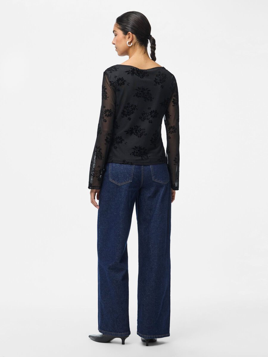 Product carousel image - PCFLIKKA MESH BLOUSE, Black | 2