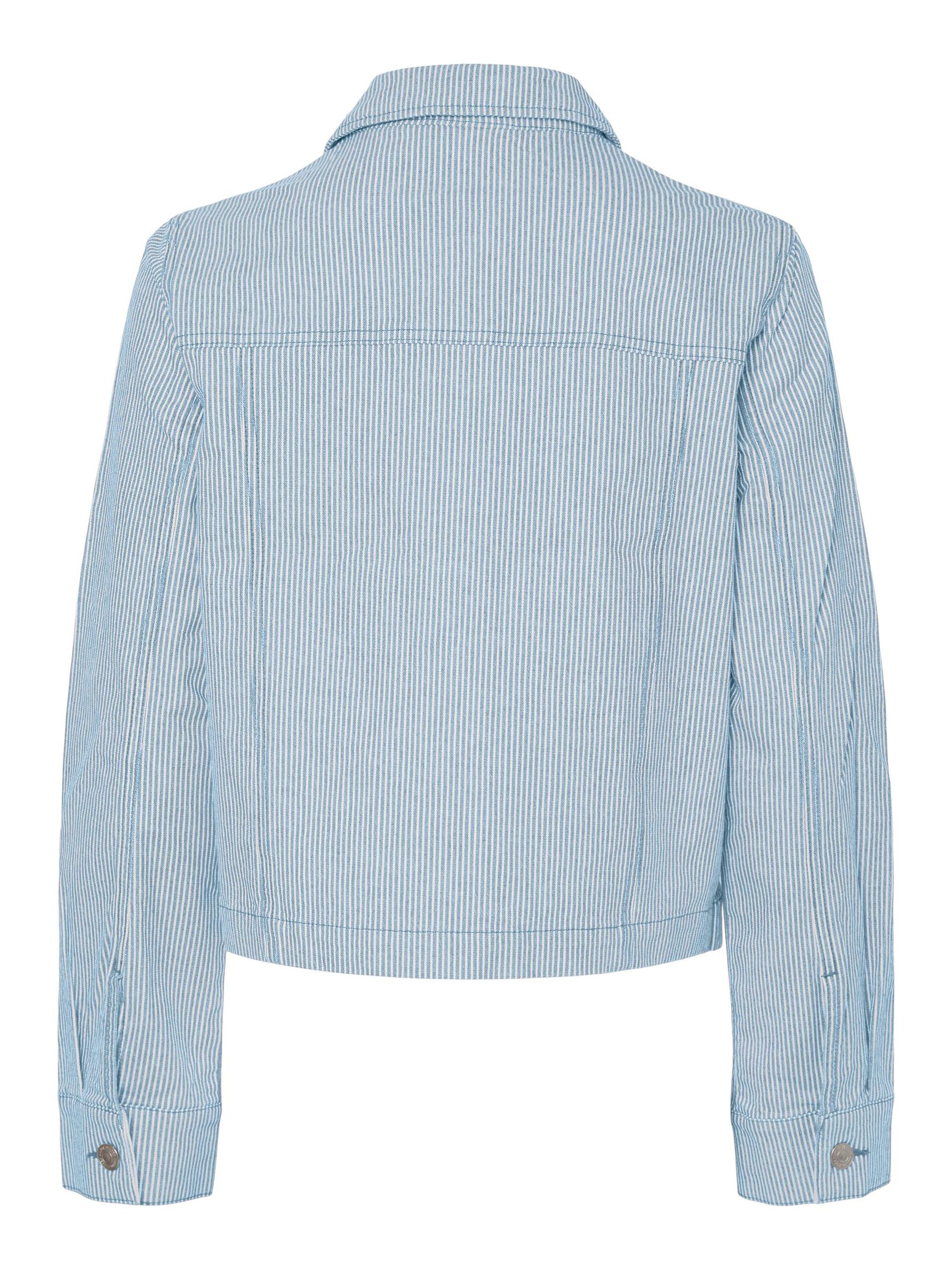 Carousel image - PCBILLO STRIPED DENIM JACKET, Light Blue Denim | 8