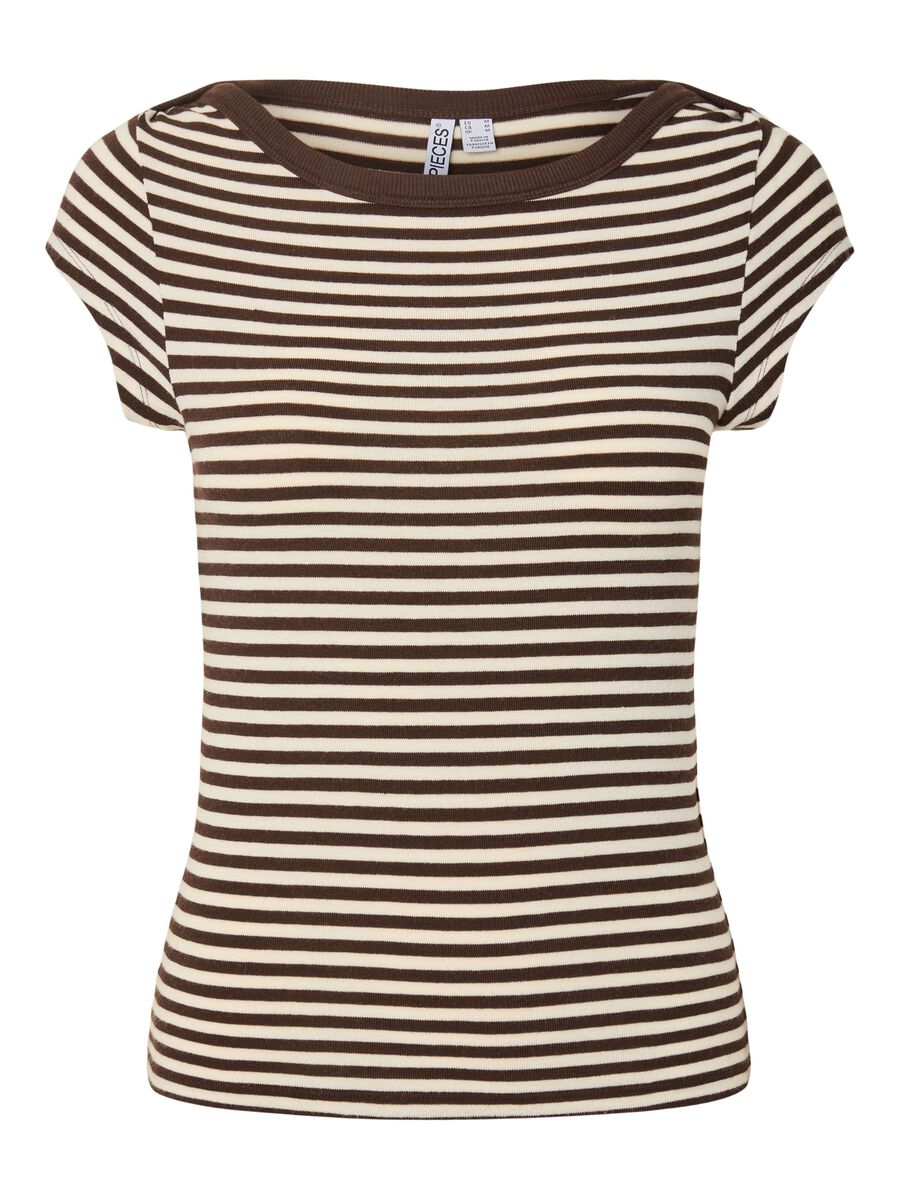 Product carousel image - PCSOF BOATNECK CAP SLEEVE TOP, Hot Fudge | 1