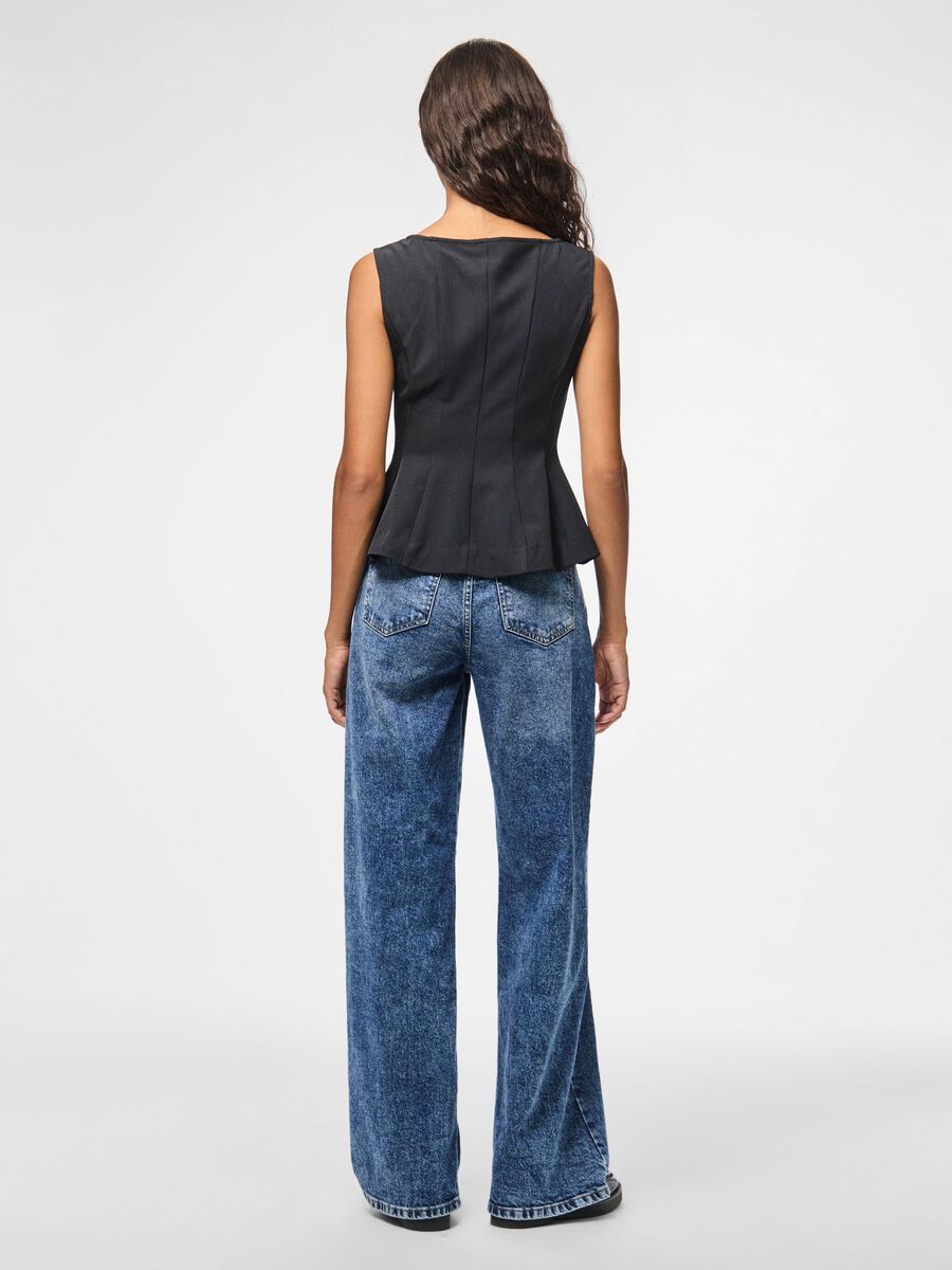 Carousel image - PCJOSSA - COL BATEAU TOP, Black | 2