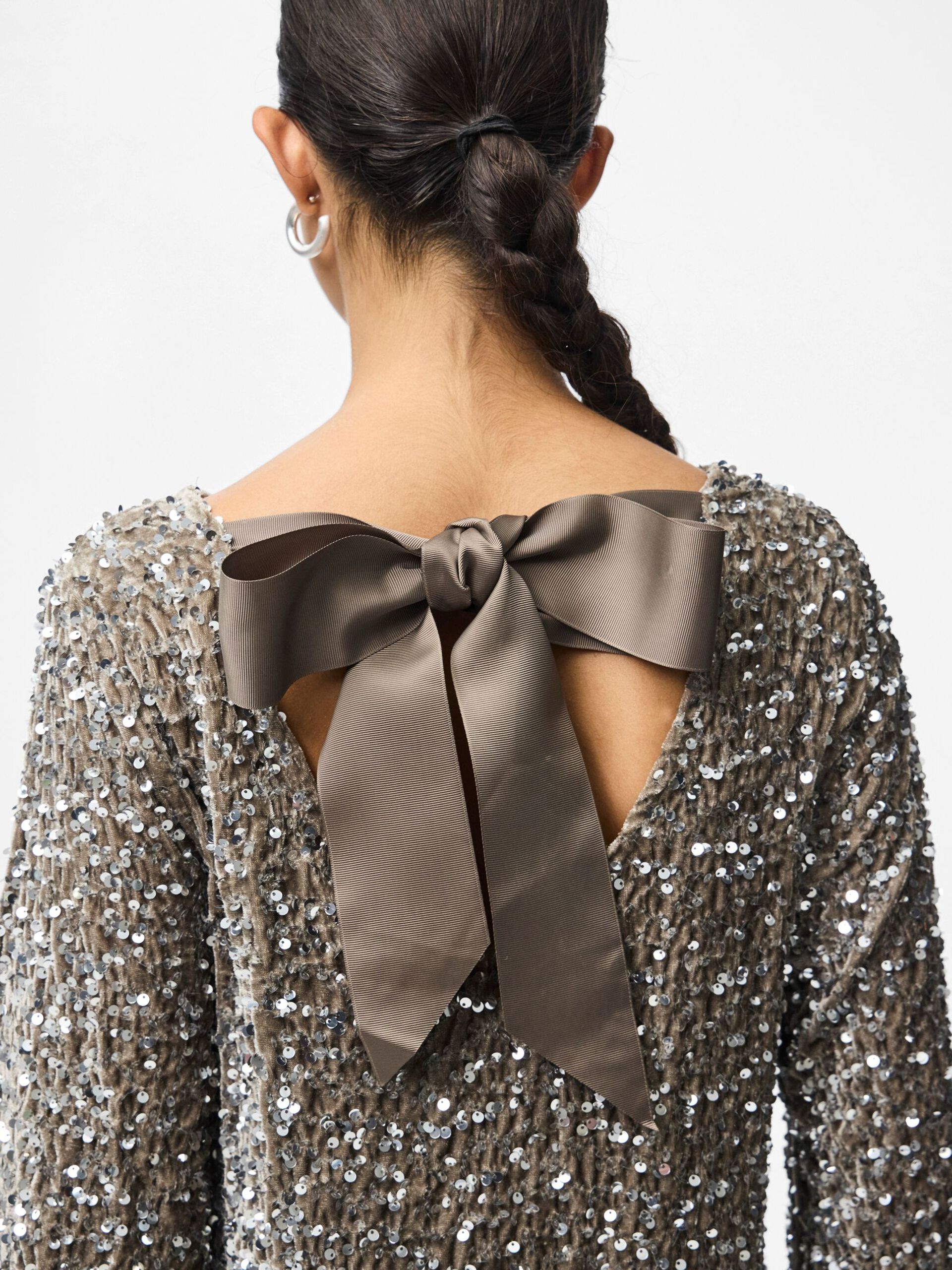 Carousel image - PCKAM PAILLETTEN MINI JURK, Morel | 4
