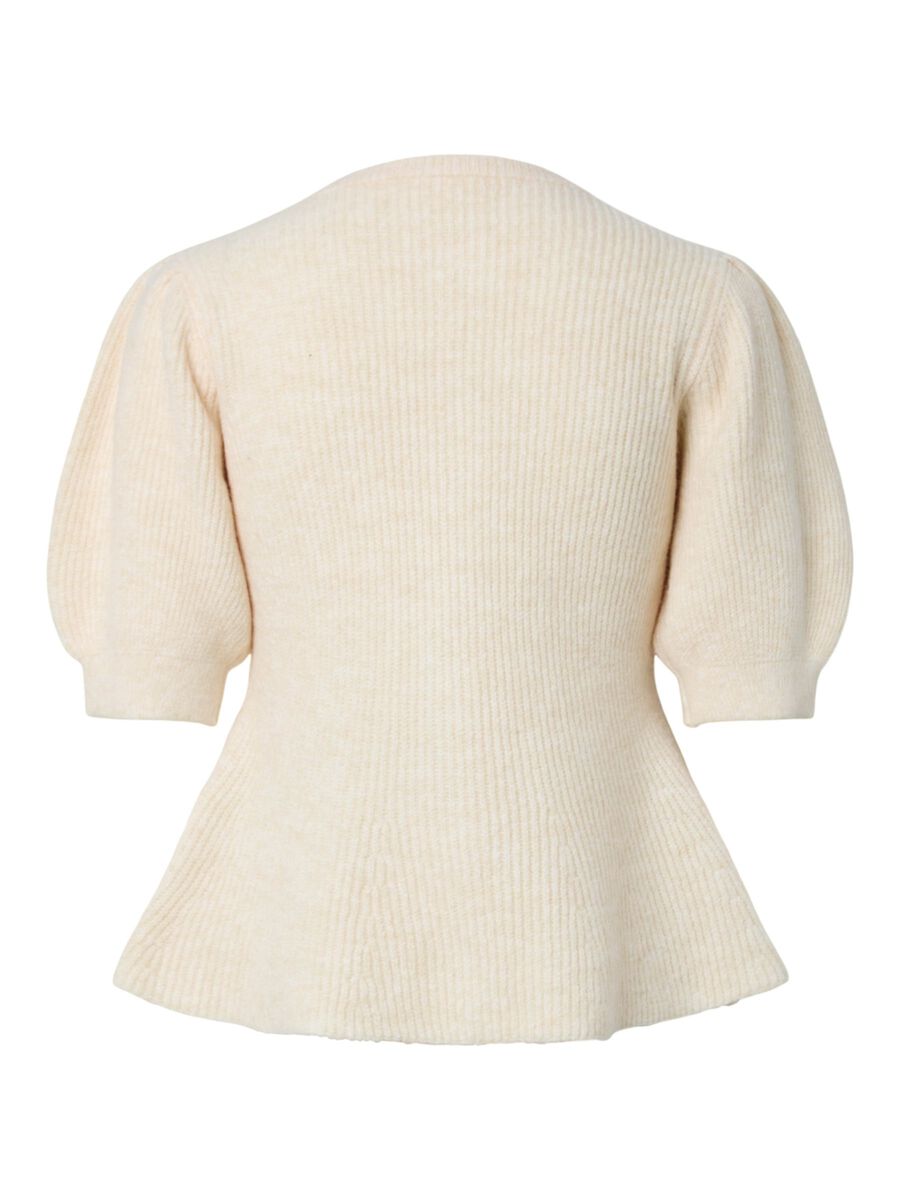 Carousel image - PCSILLY PUFF KNITTED CARDIGAN, Birch | 6