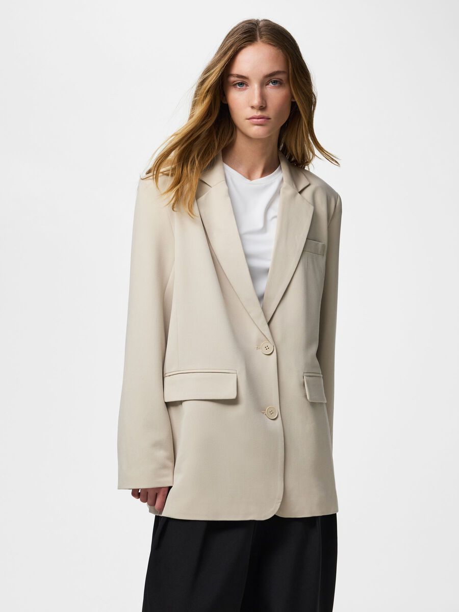 Carousel image - PCKAMIL OVERSIZED BLAZER, Silver Lining | 1