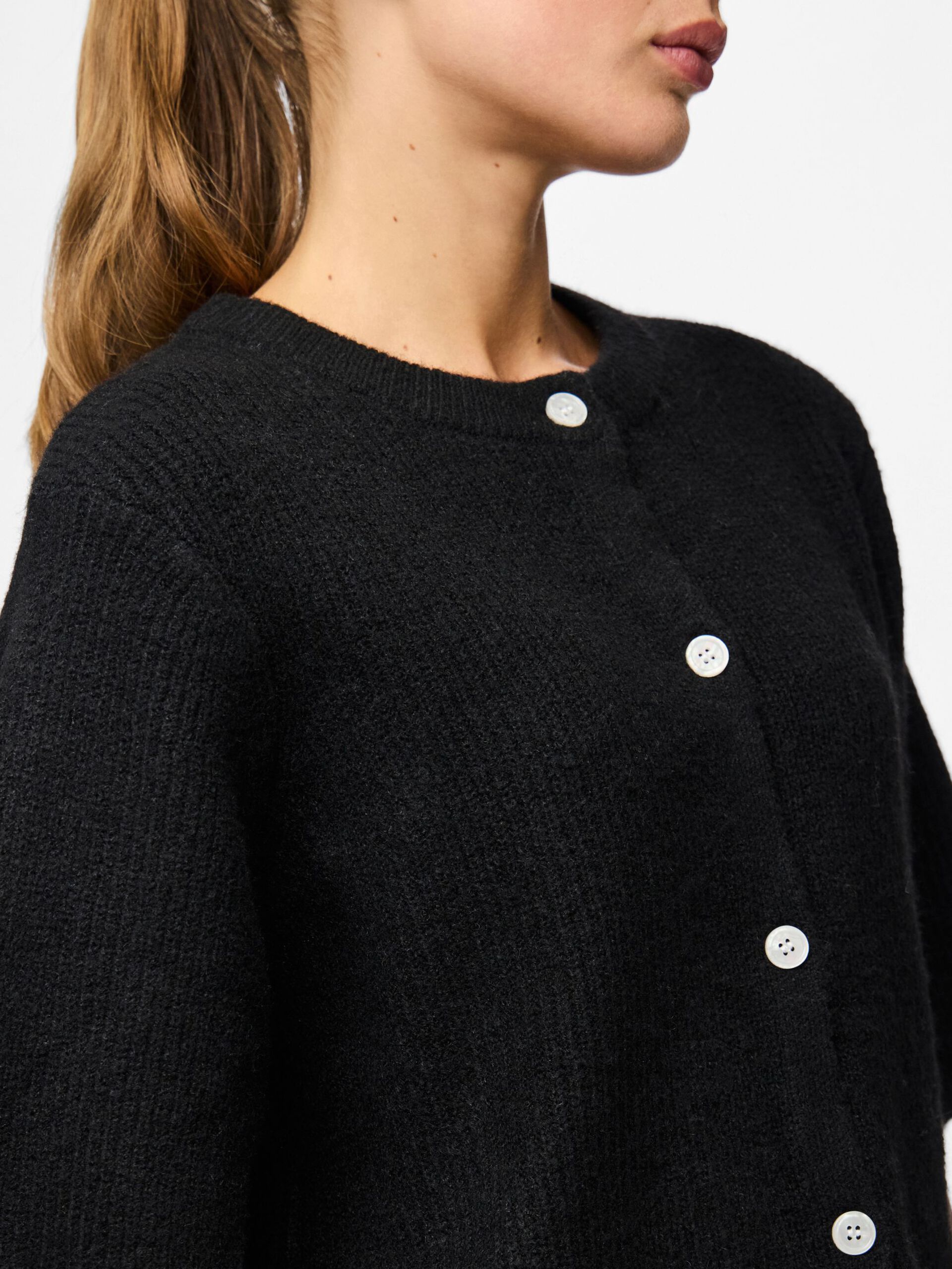 Carousel image - PCSILLY SHORT SLEEVED KNITTED CARDIGAN, Black | 4