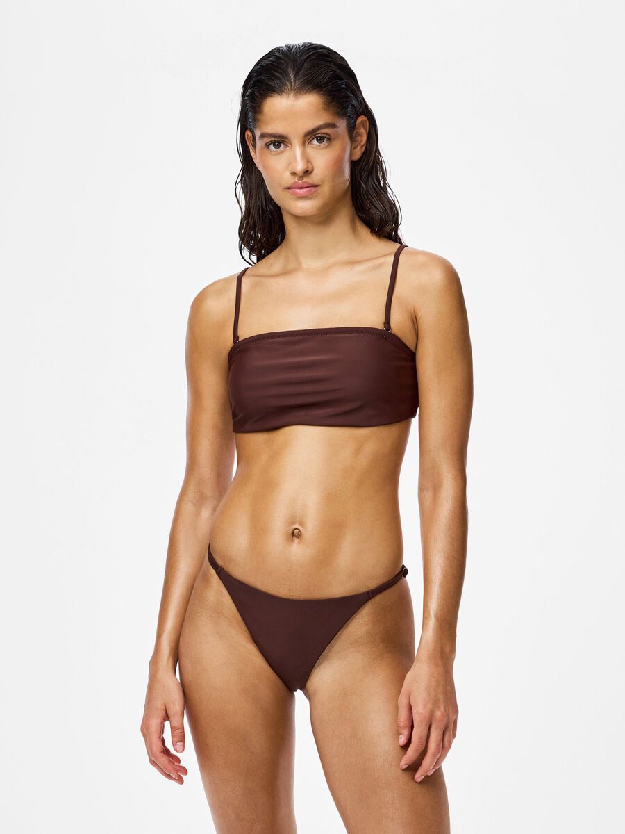 Carousel image - PCBAOMI BIKINI DETACH STRAP BANDEAU TOP, Deep Mahogany | 5