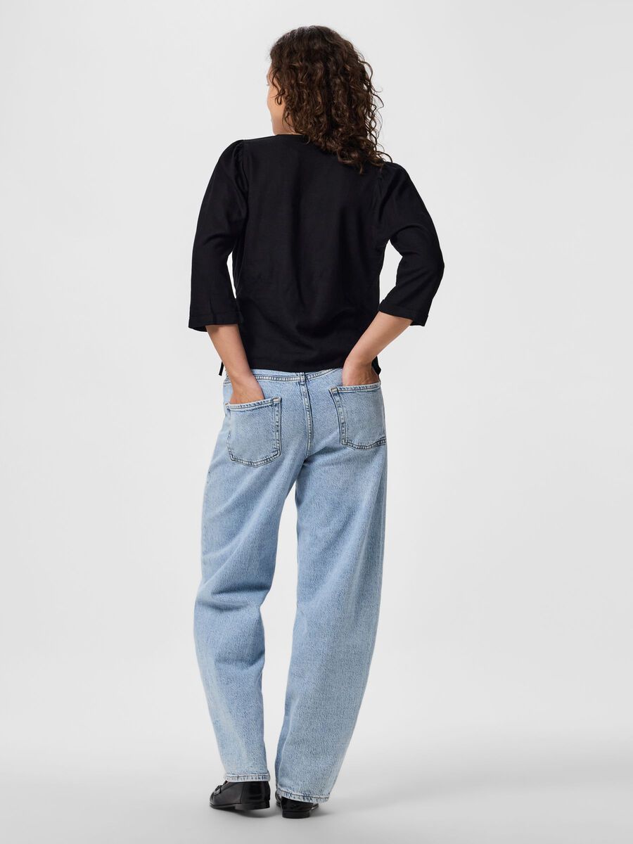 Product carousel image - PCPIA 3/4 LINNEBLANDNING OMLOTTBLUS, Black | 2