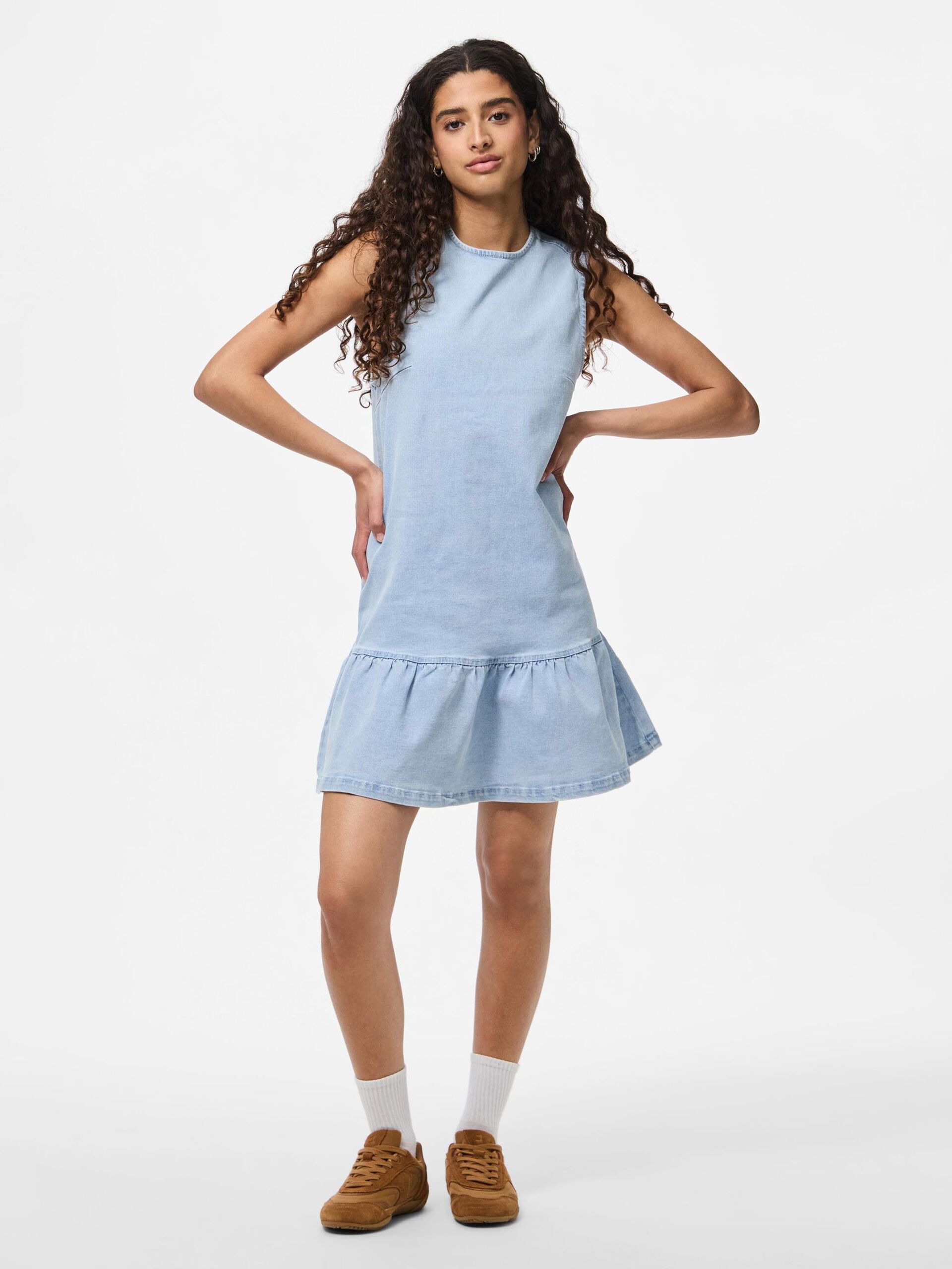 Carousel image - PCMONICA DENIM MINI DRESS, Light Blue Denim | 3