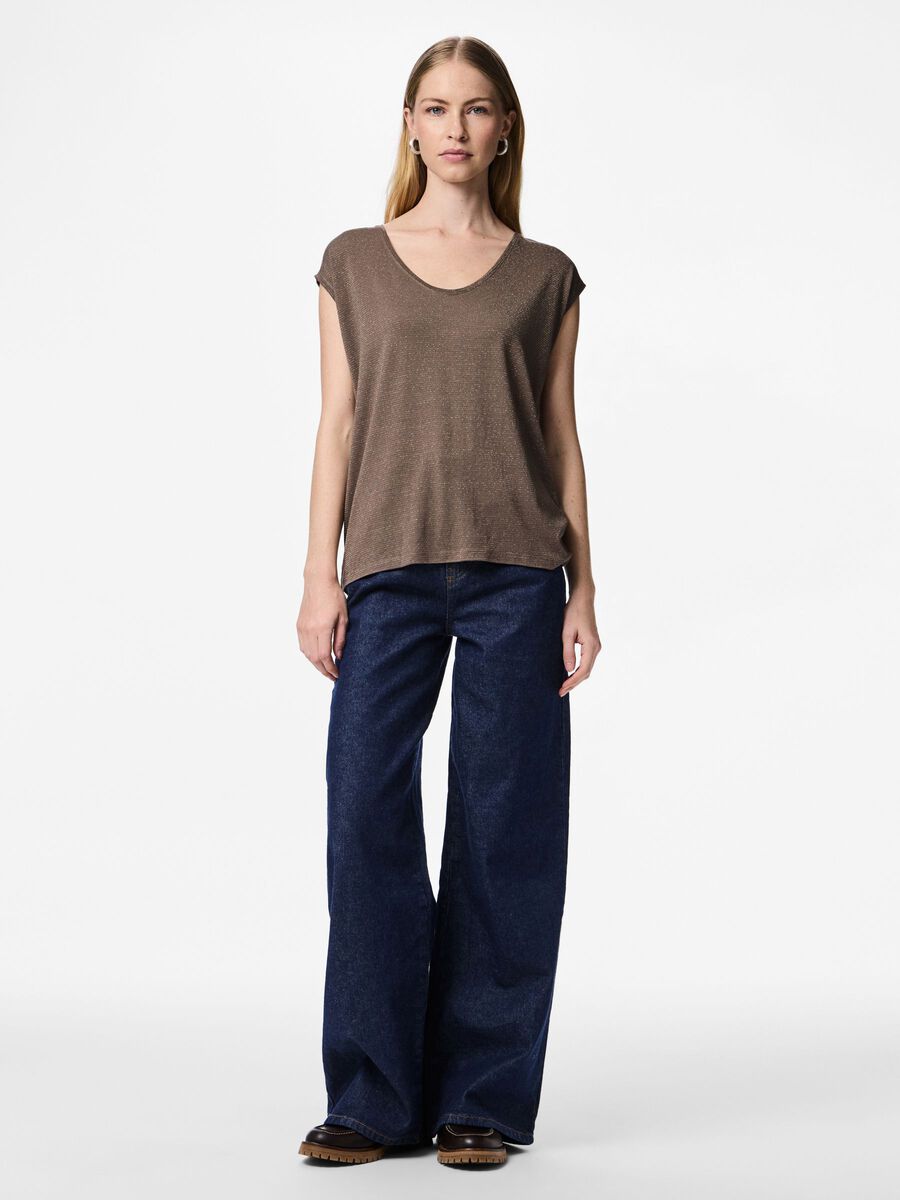 Carousel image - PCBILLO GLITTER T-SHIRT, Morel | 3