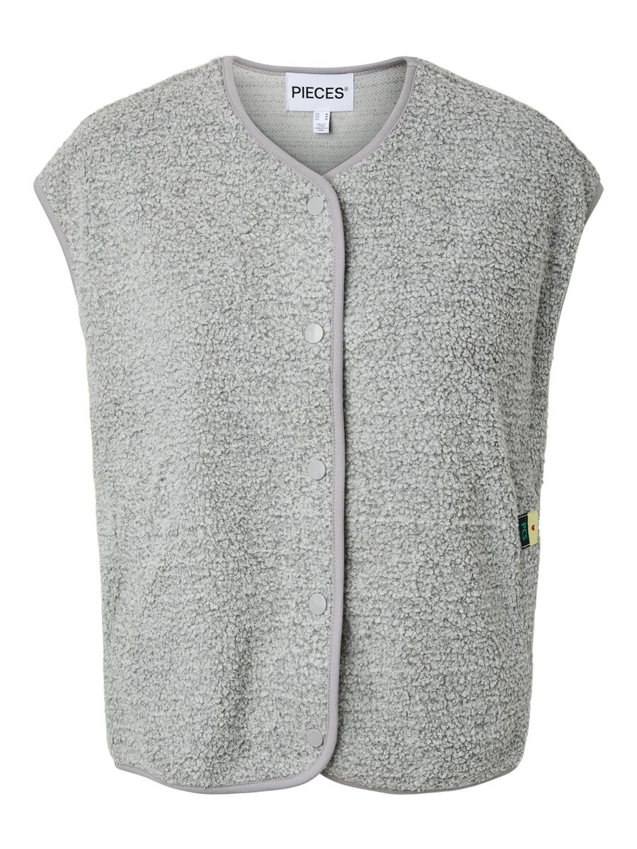 Carousel image 5 PCKATTY TEDDY  GILET, Medium Grey Melange