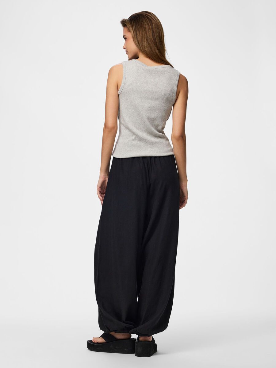 Carousel image - PCPIA LW LINNENMIX BALLON BROEK, Black | 2
