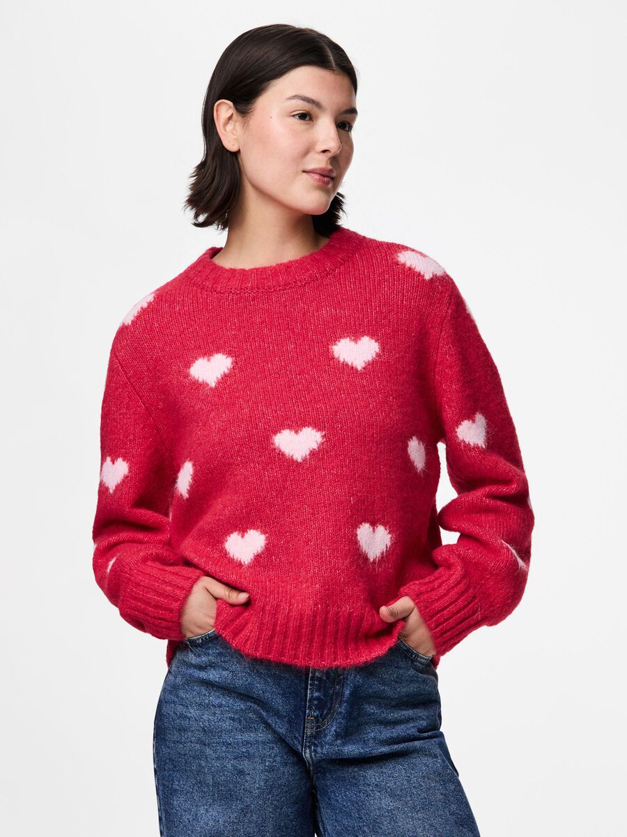 Carousel image - PCRINA KNITTED JUMPER, Rose Red | 1