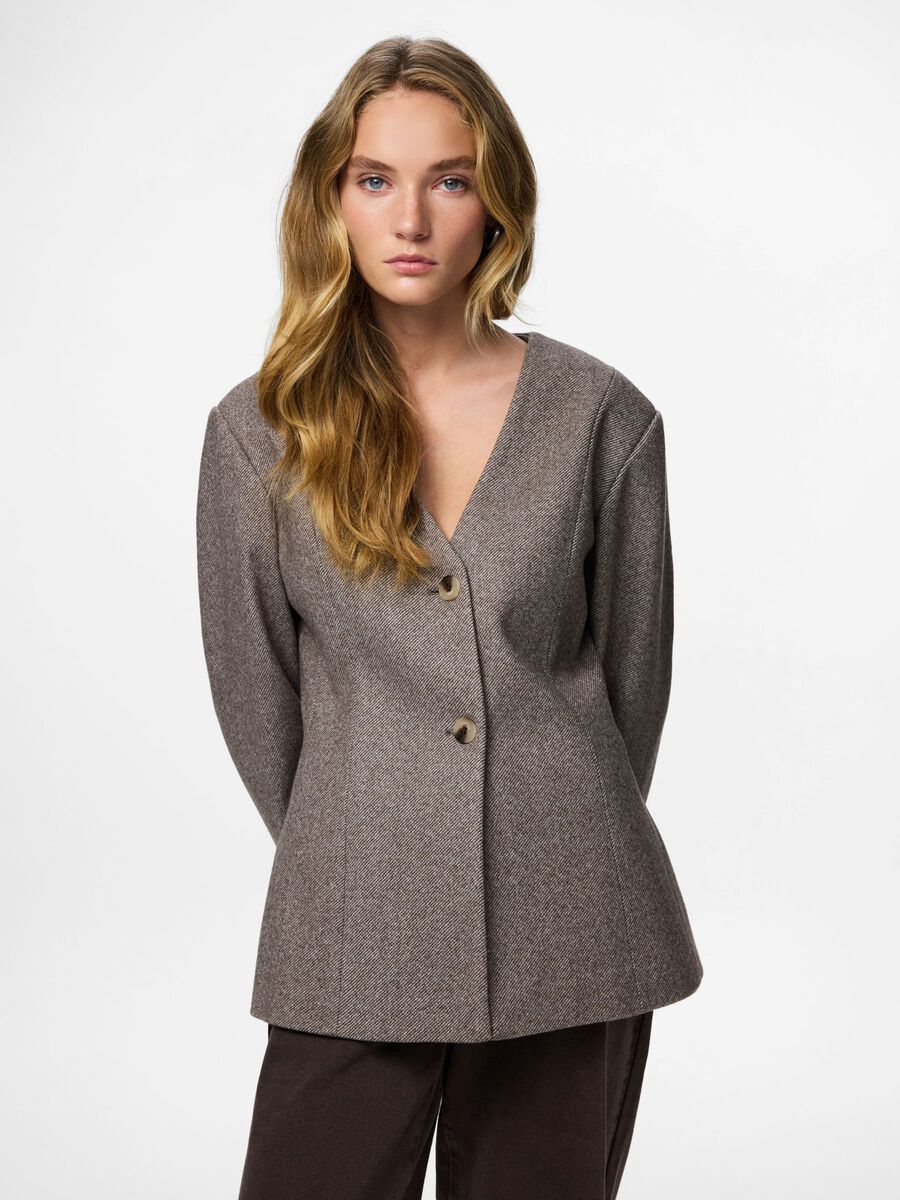 Product carousel image - PCRILEY FITTED BLAZER, Hot Fudge | 2