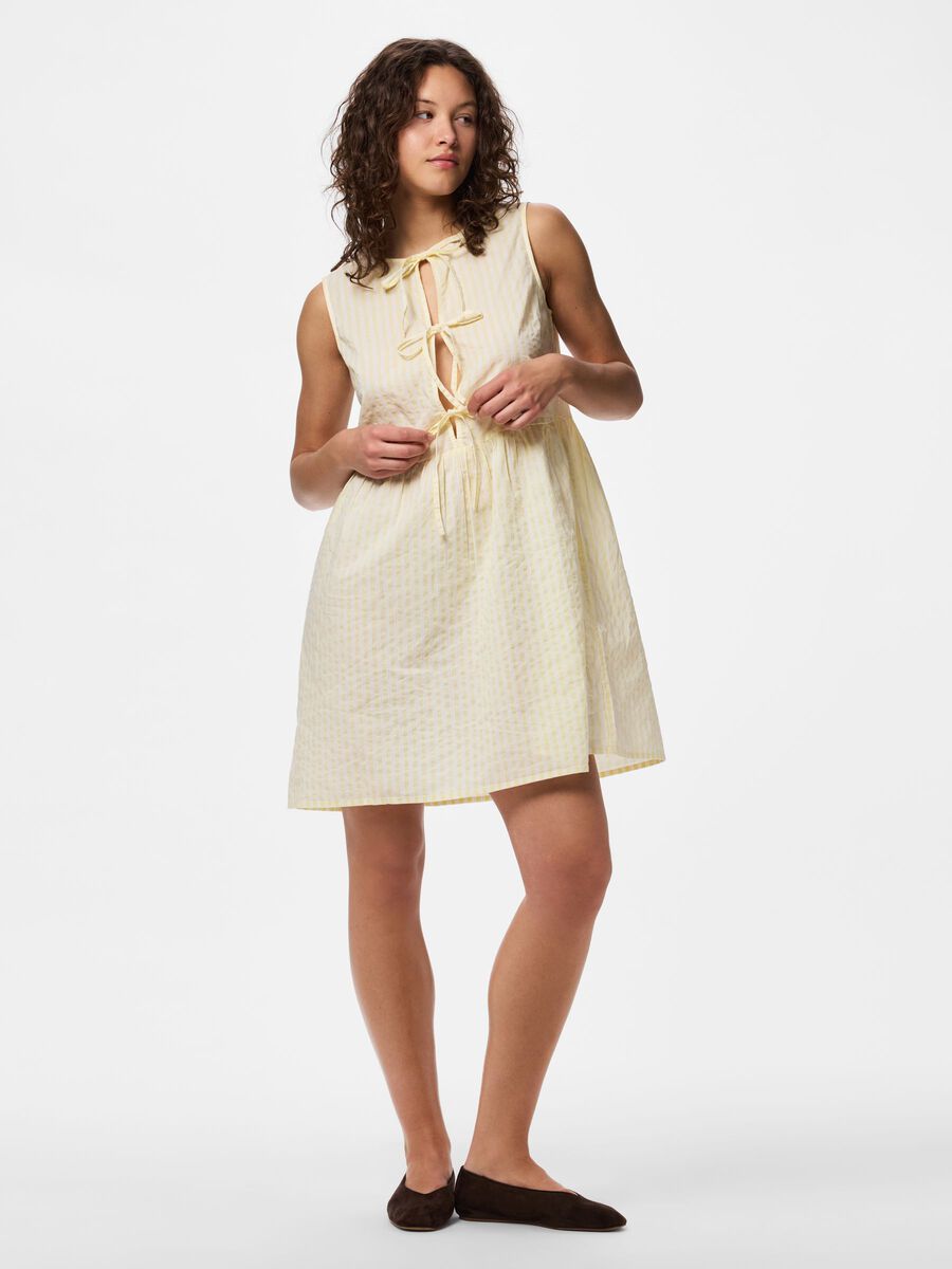 Product carousel image - PCJOLLY TIE  MINI DRESS, French Vanilla | 1