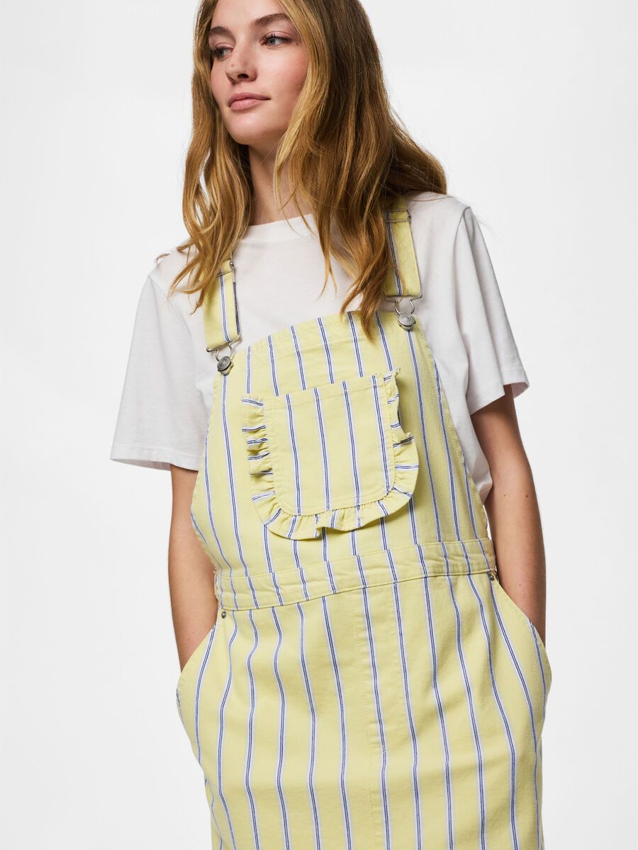 Carousel image - PCBILLO DUNGAREE DENIM DRESS, French Vanilla | 6