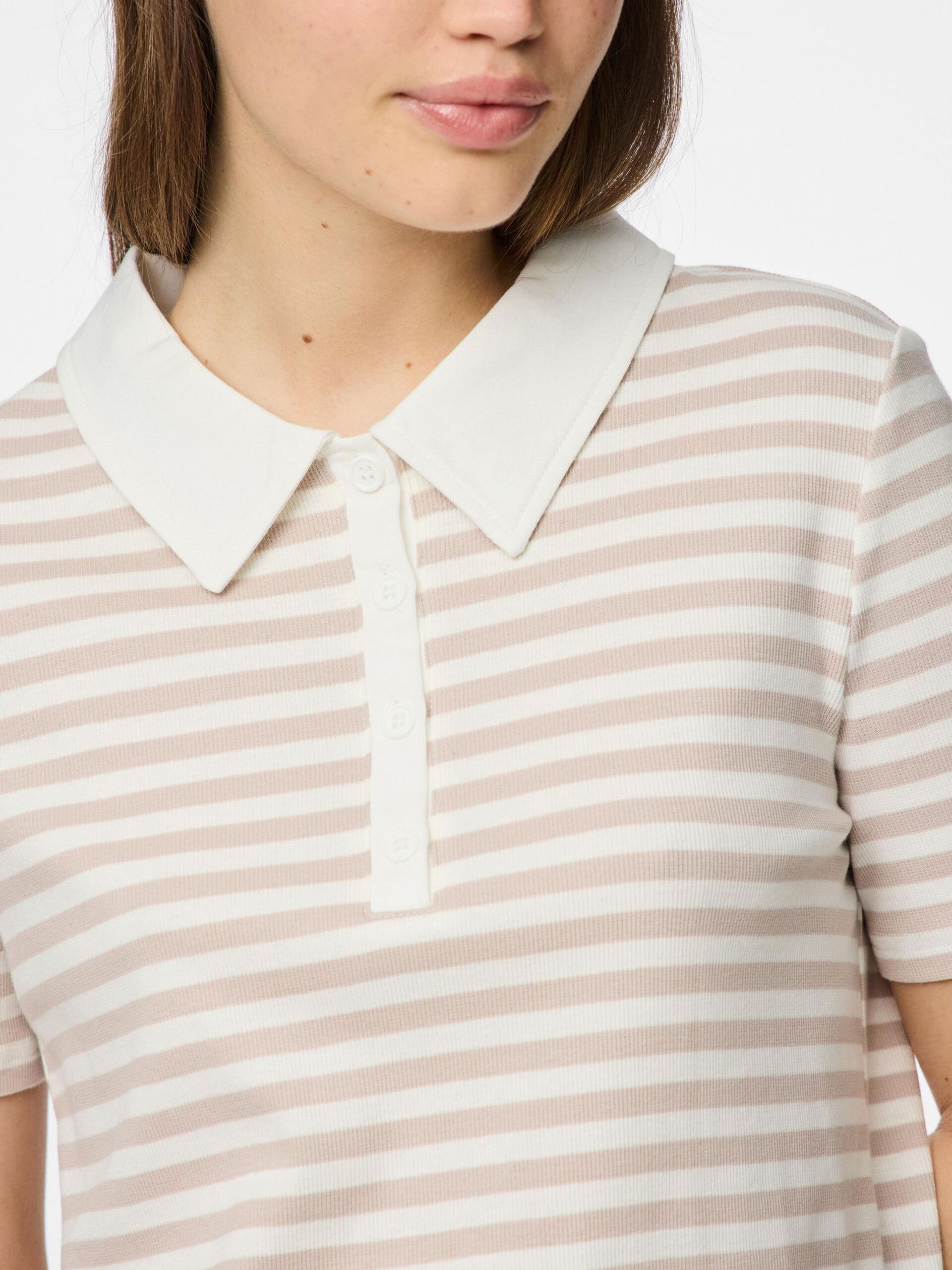 Carousel image - PCDONNA GERIPPTES POLO OBERTEIL, Silver Gray | 4