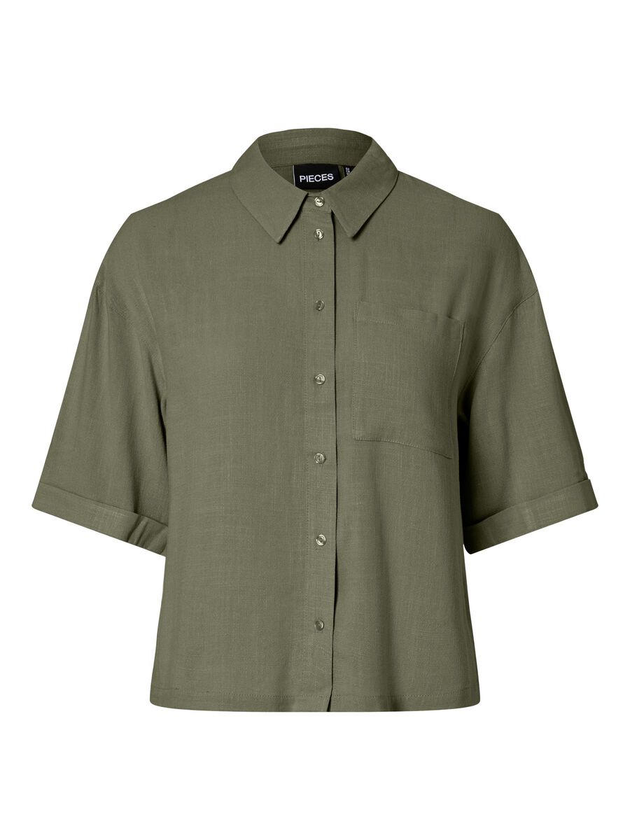 Product carousel image - PCVINSTY 2/4 SHIRT, Deep Lichen Green | 1