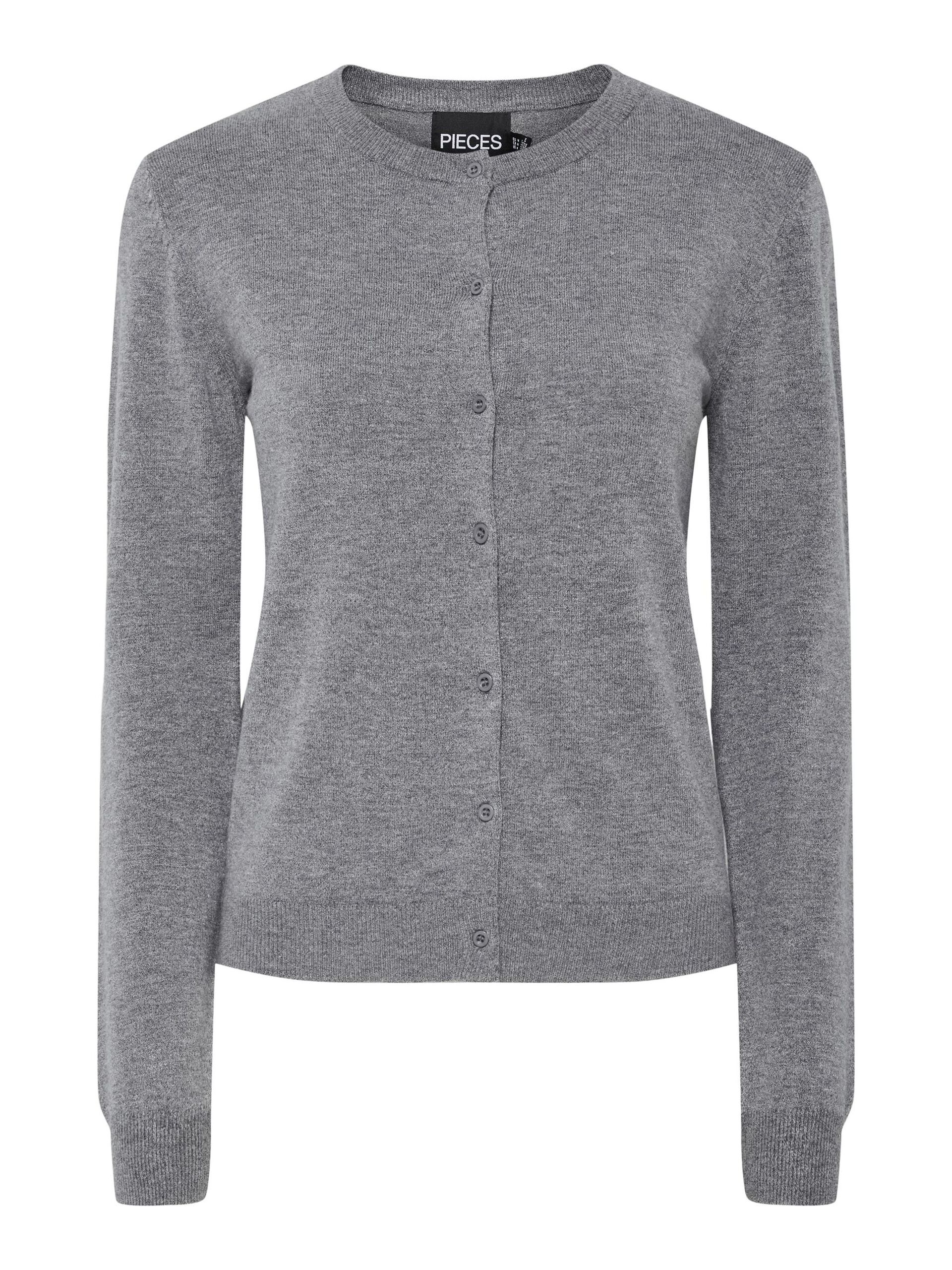 Carousel image - PCNORA KNITTED CARDIGAN, Medium Grey Melange | 5
