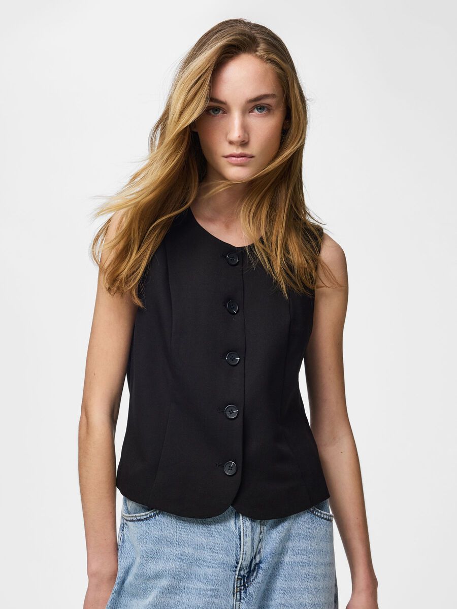 Product carousel image - PCKAMIL FITTED  VEST, Black | 1