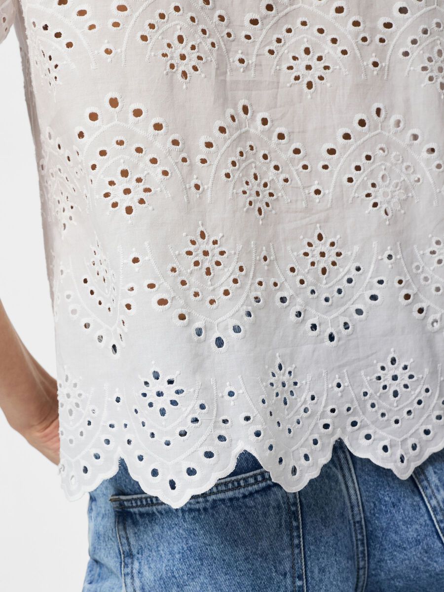 Carousel image - PCVILDE KORT&Auml;RMAD BLUS, Bright White | 4