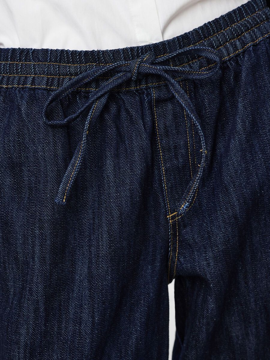 Carousel image - PCGEGGO MW PULL UP WIDE FIT JEANS, Dark Blue Denim | 4