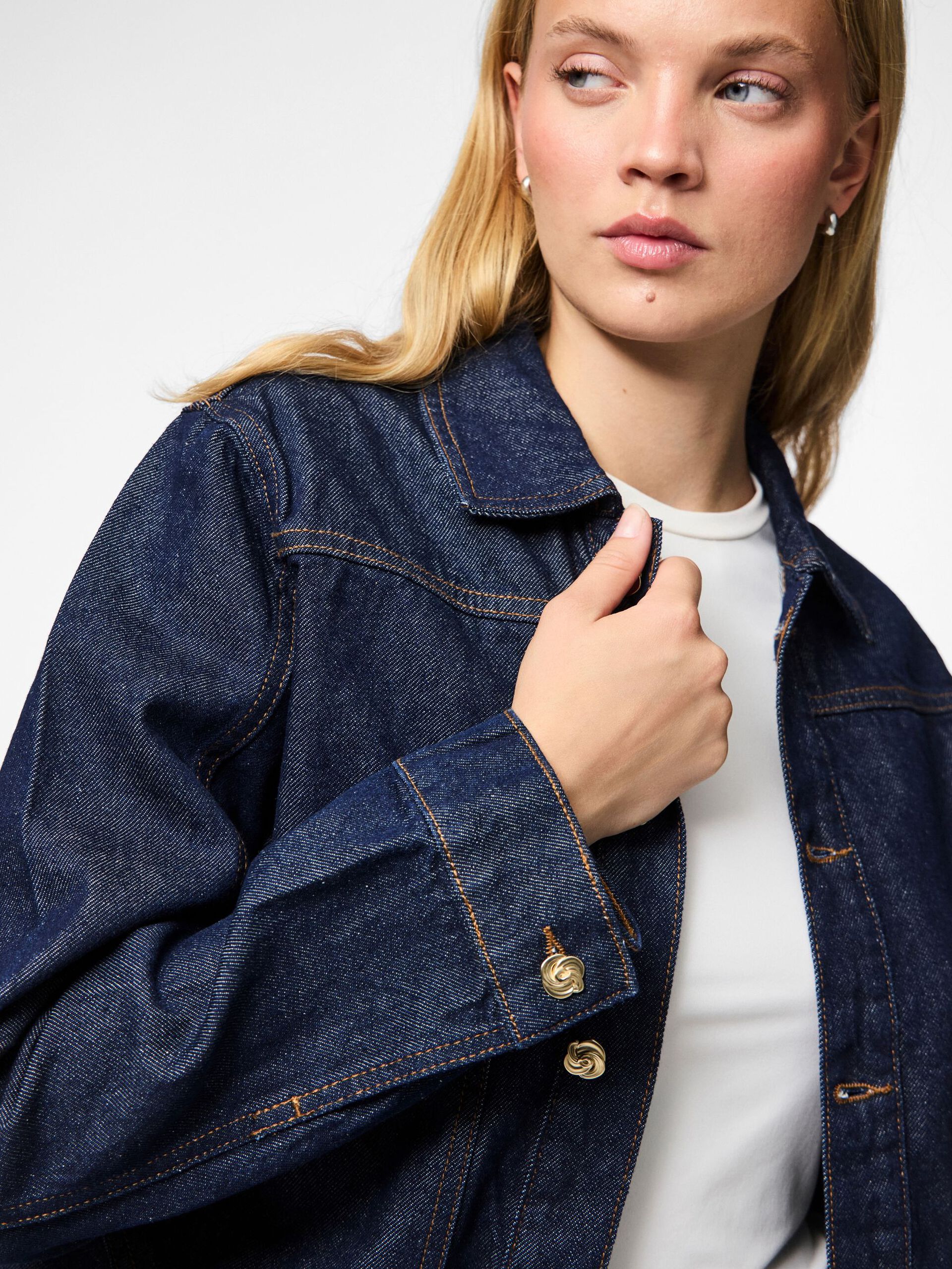Carousel image - PCMALIN DENIM JACKET, Dark Blue Denim | 4