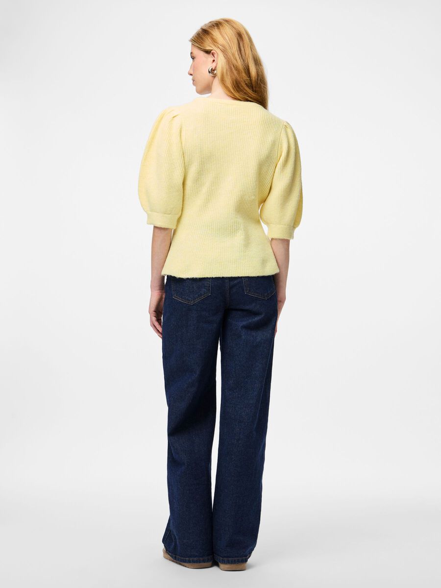 Carousel image - PCSILLY PUFF KNITTED CARDIGAN, Pale Banana | 2