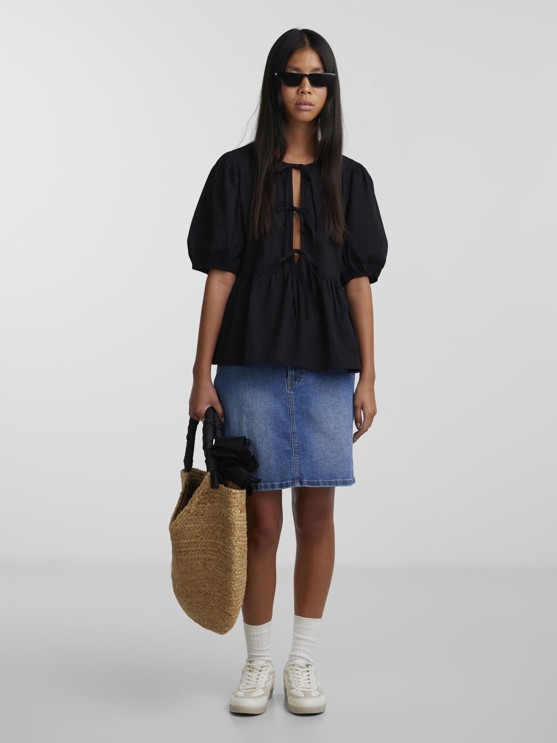 Carousel image - PCJOLLY STRIK TOP MET POFMOUWEN, Black | 5