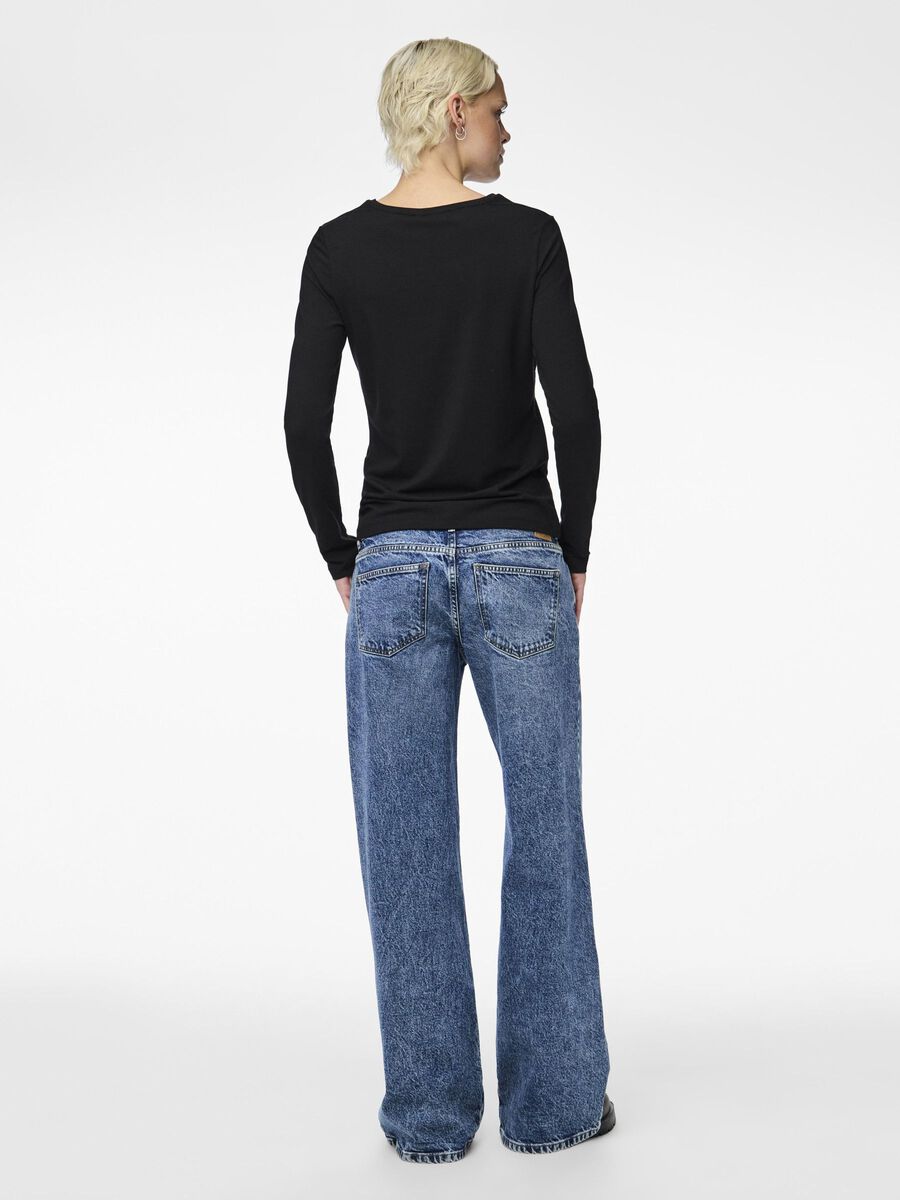 Carousel image - PCSIRENE LONG SLEEVED TOP, Black | 2
