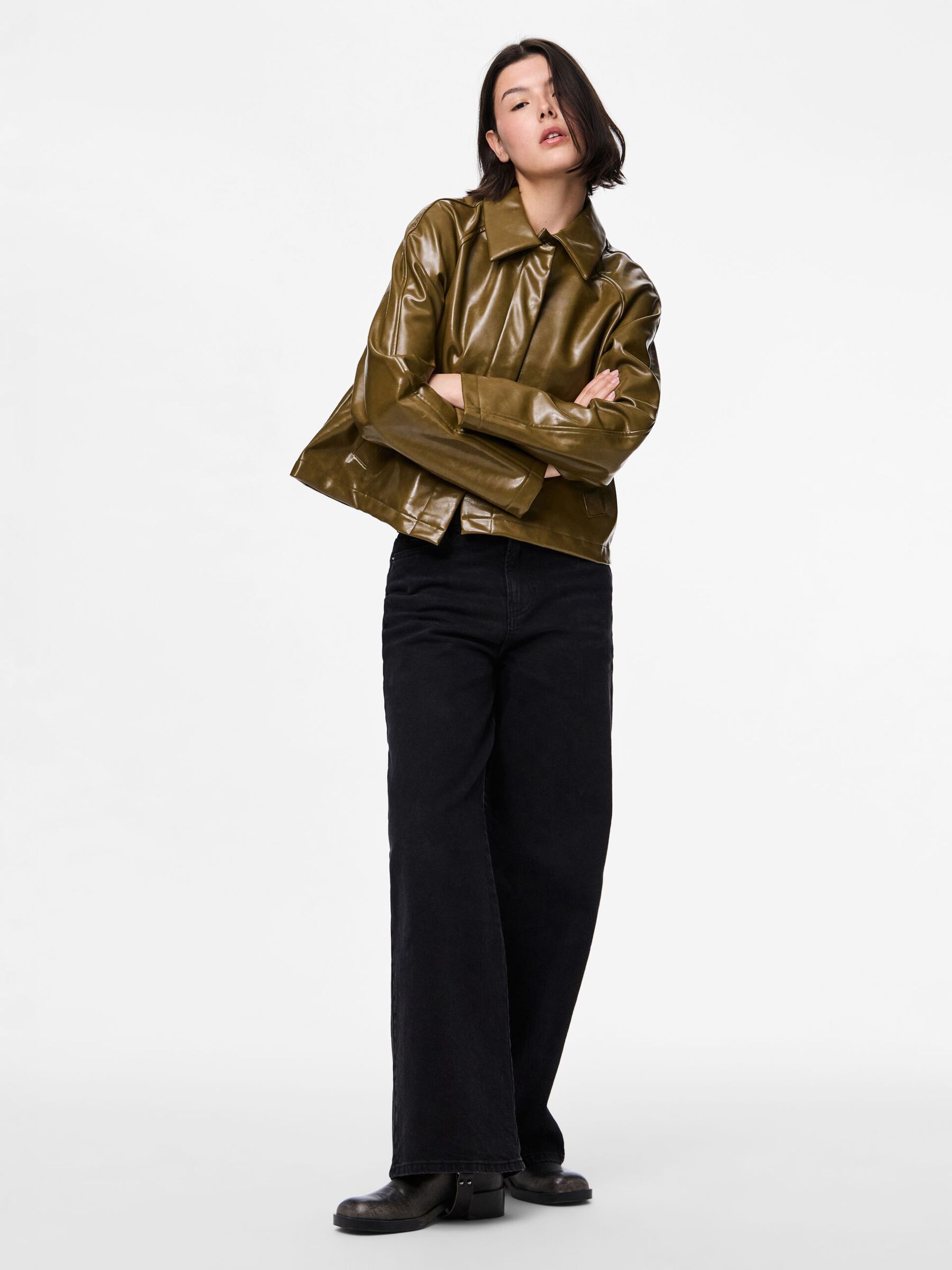 Carousel image - PCMERRY COATED JACKET, Military Olive | 3