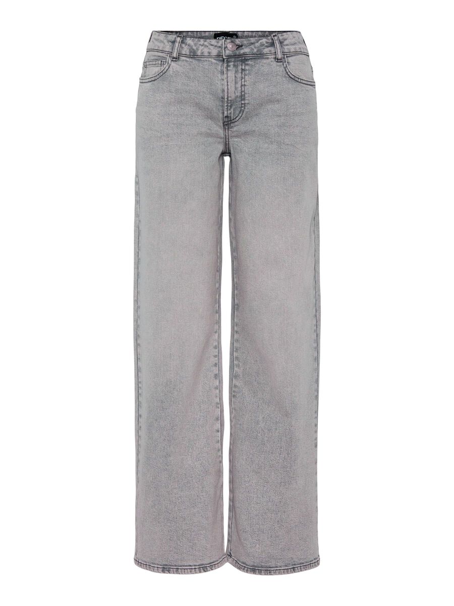 Product carousel image - PCSELMA LW WIDE FIT JEANS, Light Grey Denim | 1