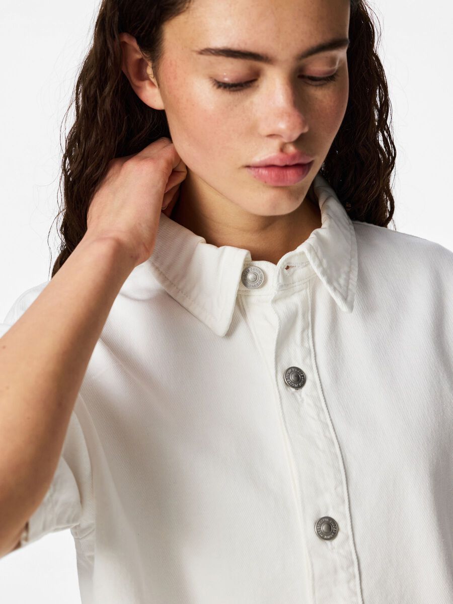 Carousel image - PCSKY A-SHAPE DENIM SHIRT, Bright White | 4