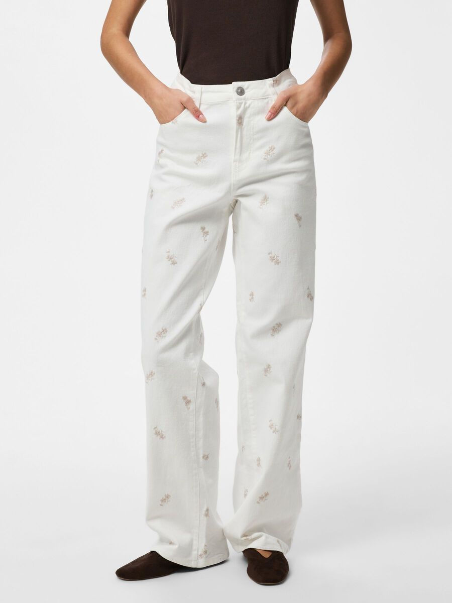 Product carousel image - PCVIOLET MW STRAIGHT FIT JEANS, Cloud Dancer | 1