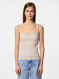 Product image thumbnail - PCMAY RIBBED STRAP TOP, Silver Gray | 1