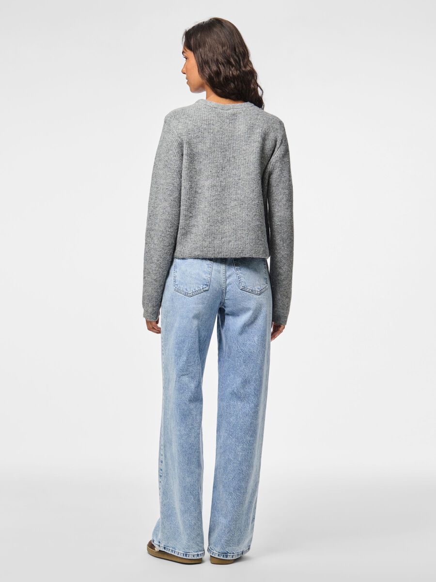 Carousel image - PCSILLY KNITTED CARDIGAN, Medium Grey Melange | 2