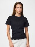 Product image thumbnail - PCMARIE POINTELLE T-SHIRT, Black | 1