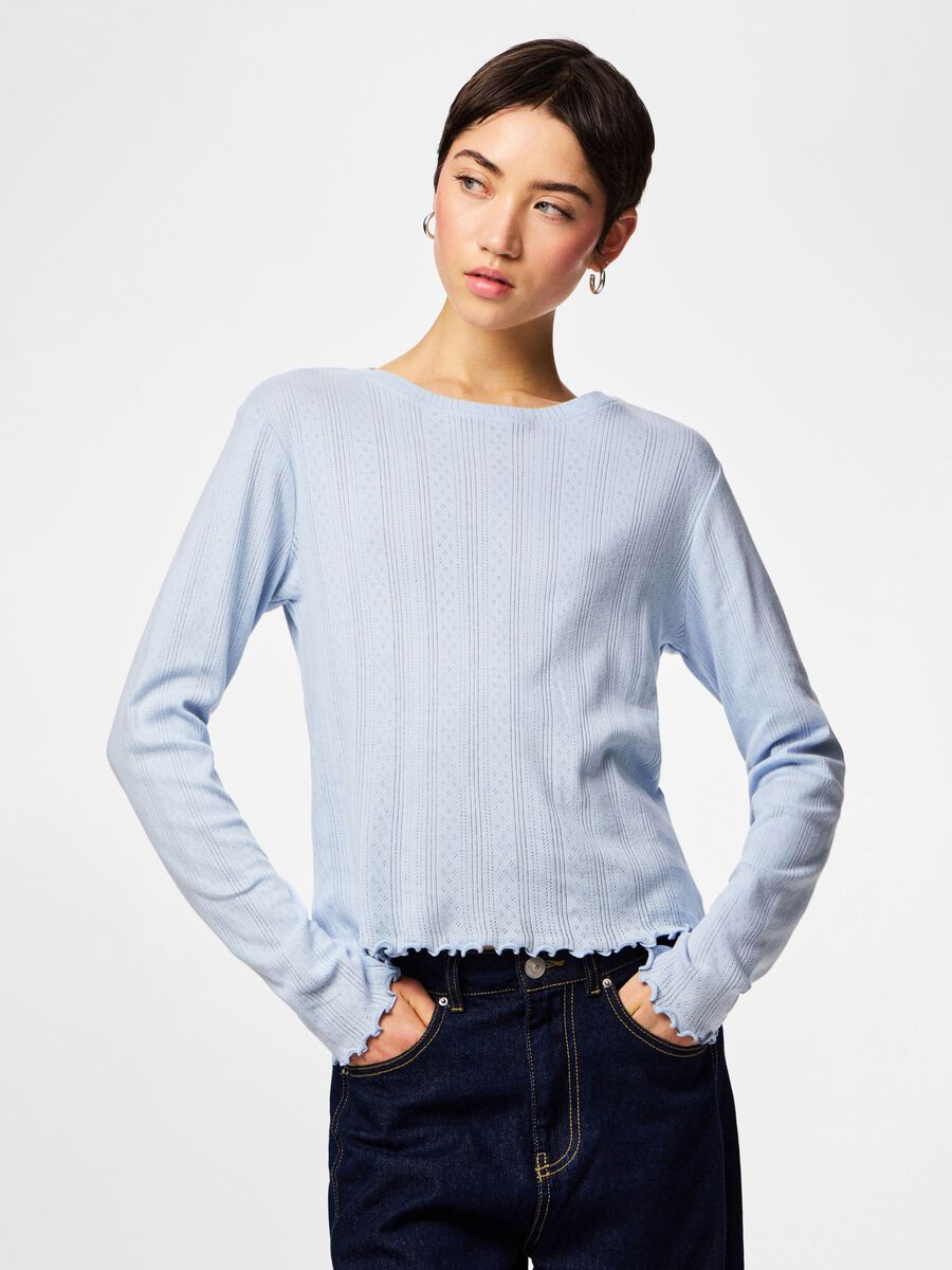 Product carousel image - PCMARIE TOP &Agrave; MANCHES LONGUES, Cashmere Blue | 1