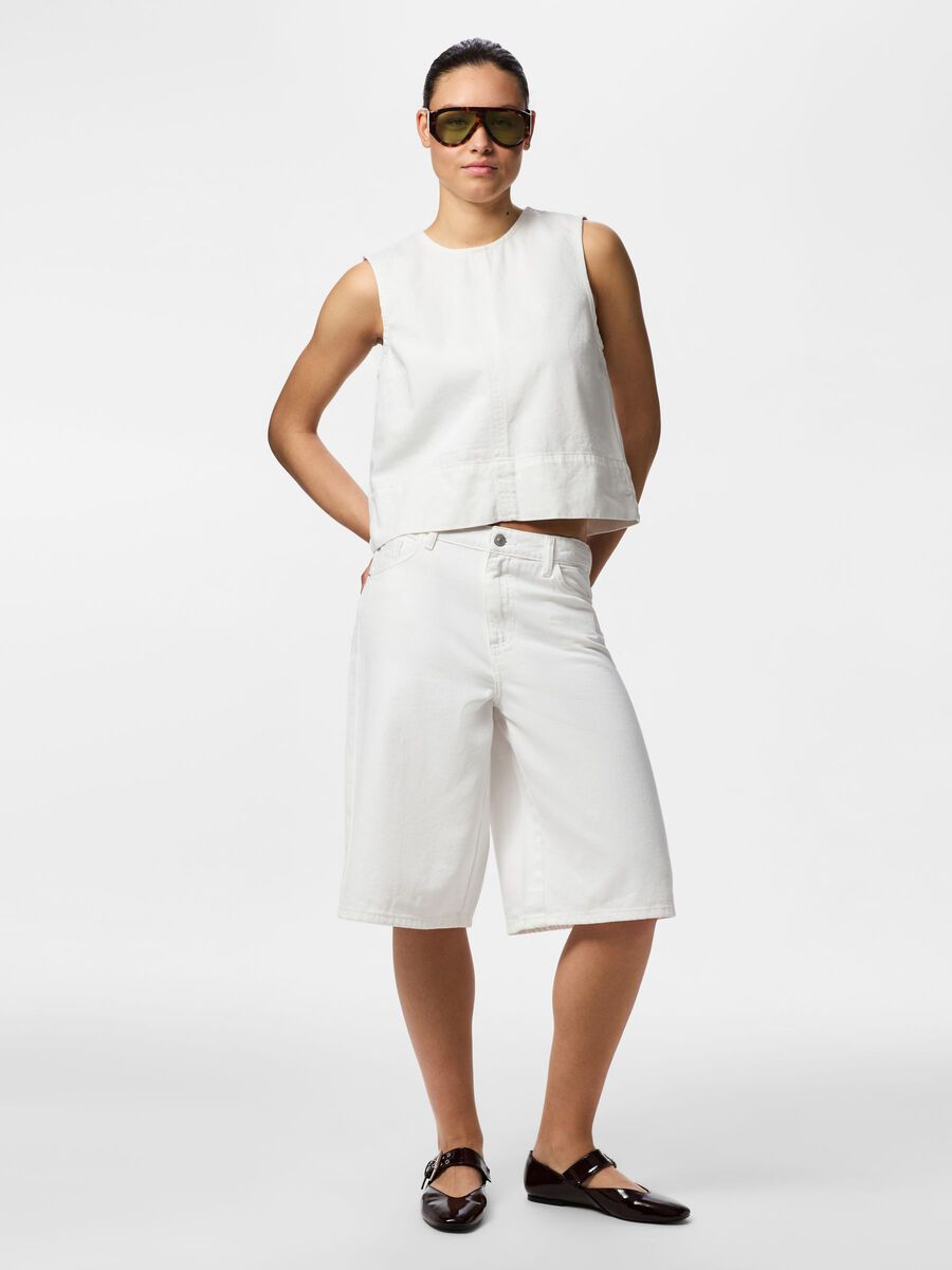 Carousel image - PCSKY DENIM TOP, Bright White | 5