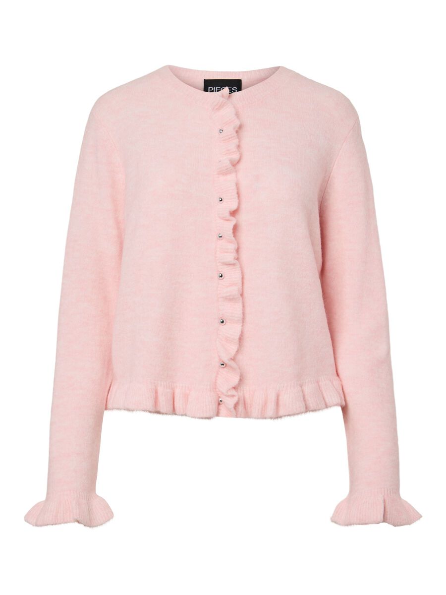Product carousel image - PCLYDIA FRILL KNITTED CARDIGAN, Roseate Spoonbill | 2