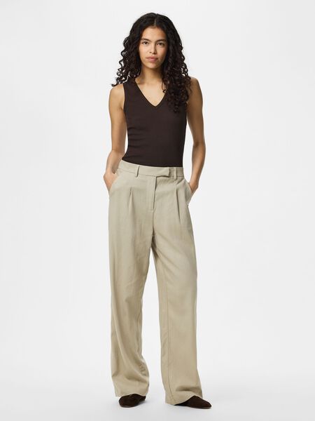 Pieces PCAWACE HW LINEN BLEND TROUSERS, Silver Lining, highres - 17148966_SilverLining_005.jpg