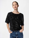 Product image thumbnail - PCKAM - SEQUINS BLOUSE MANCHES 2/4, Black | 1