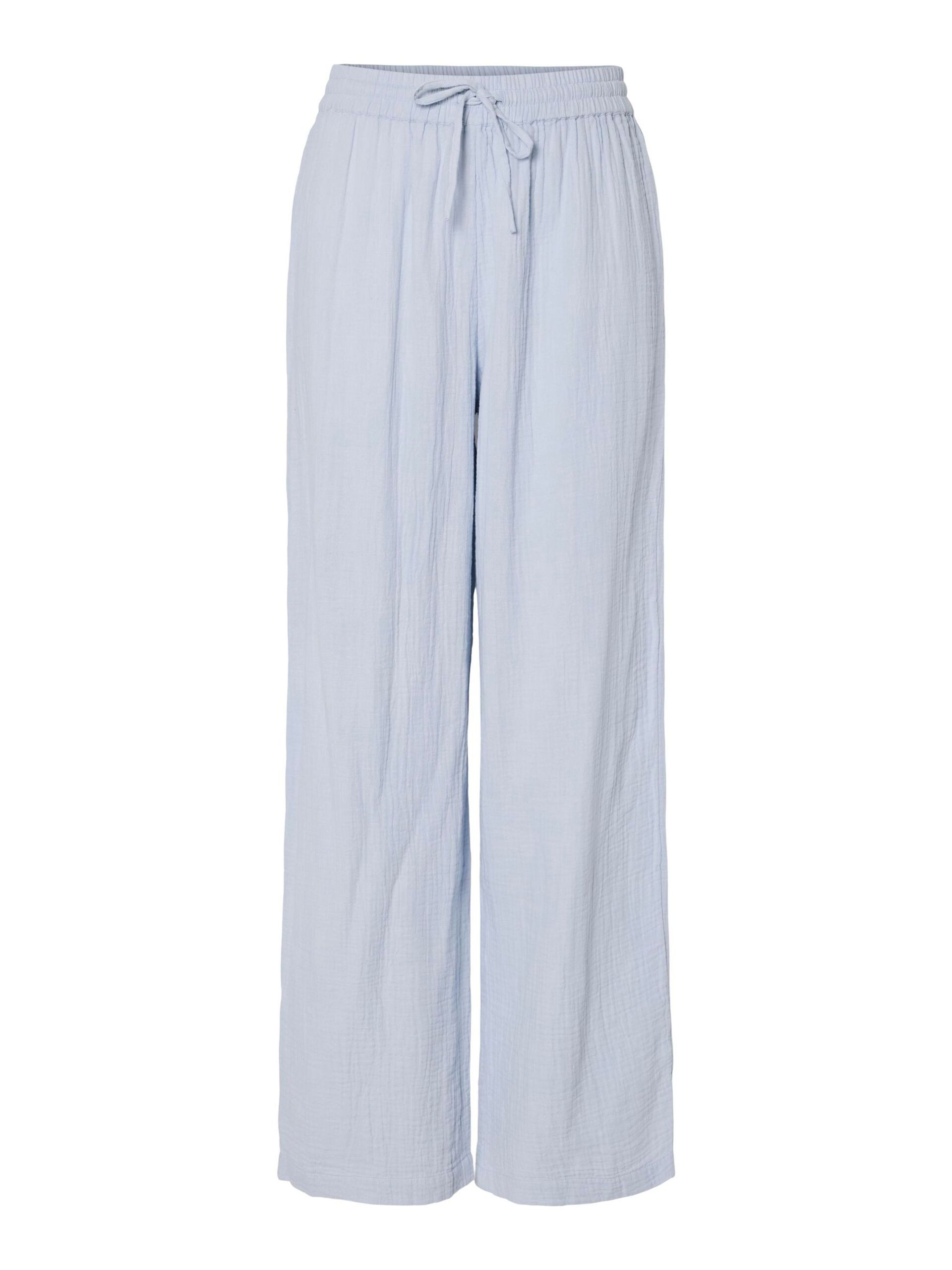 Carousel image - PCSASTINA HW MUSSELIN WIDE-LEG TROUSERS, Cashmere Blue | 6
