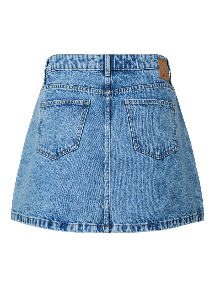 Carousel image - PCPALMA MW A-LIJN DENIM MINIROK, Medium Blue Denim | 6