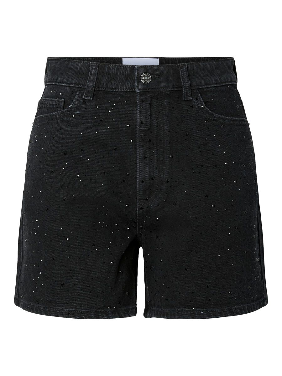 Carousel image - PCGABI HW STRASS JEANSSHORTS, Black Denim | 6