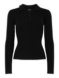 Product image thumbnail - PCMIRA KNITTED POLO SHIRT, Black | 5
